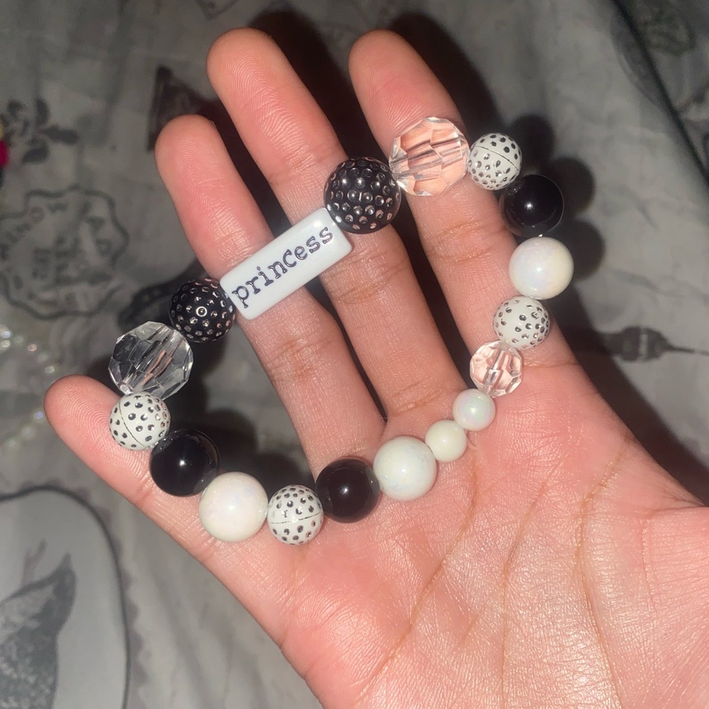 Prince Black and White Beaded Bracelet